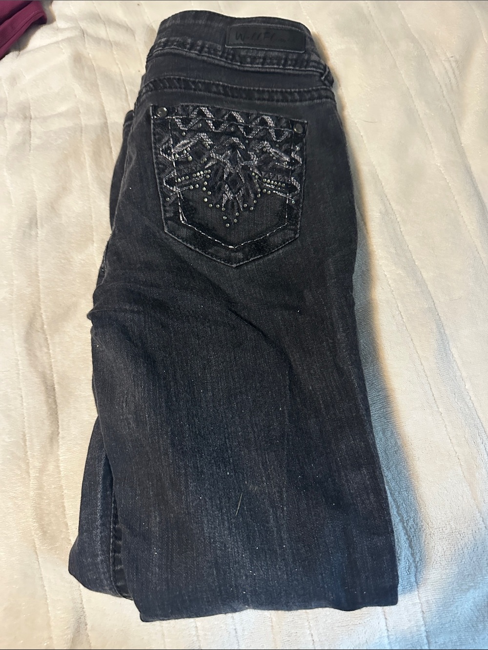 Wallflower Black Embellished Bootcut Jeans